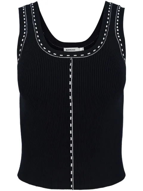SIMKHAI Nailah stitch-detail knitted top Blue 1242019K