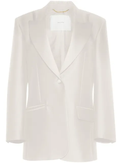 Adam Lippes wool-silk Radzimire tux jacket White S24801RW