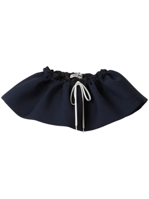 Miu Miu logo-appliqué wool miniskirt Blue MG2200SOOO14Z0
