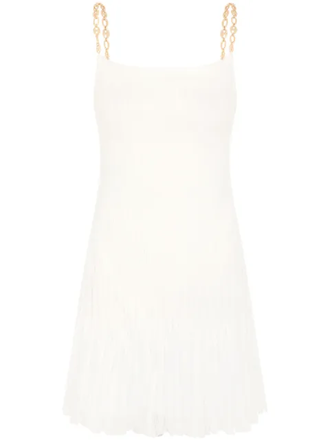 Rabanne chain-strap silk minidress White 24ECRO819SO0128
