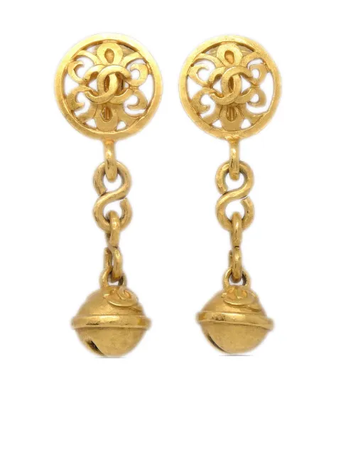 CHANEL Pre-Owned 1995 Bell clip-on drop earrings Gold ER95P