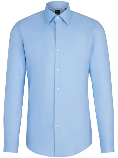 BOSS long-sleeve cotton blend shirt Blue 50470583