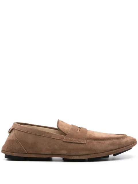 Dolce & Gabbana logo-plaque suede loafers Brown A50599AS707