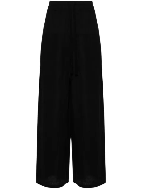 Thom Krom chambray linen wide trousers Black WST359