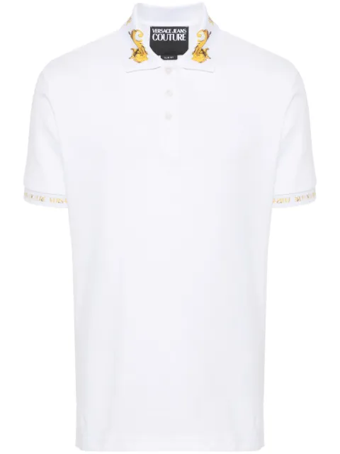 Versace Jeans Couture Watercolor Couture-print polo shirt White 76GAGT00CJ01T