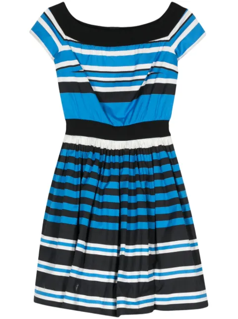 Prada Pre-Owned 2000s striped flared mini dress Blue PRA750HL