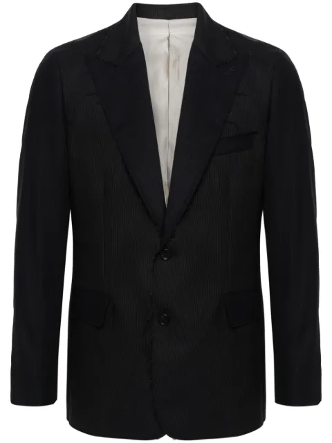 ERALDO frayed pinstriped wool blazer Blue 049912345