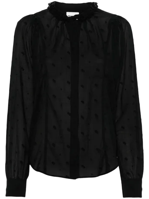 MARANT ÉTOILE Terzali floral-embroidered blouse Black HT0378FAB1J10E
