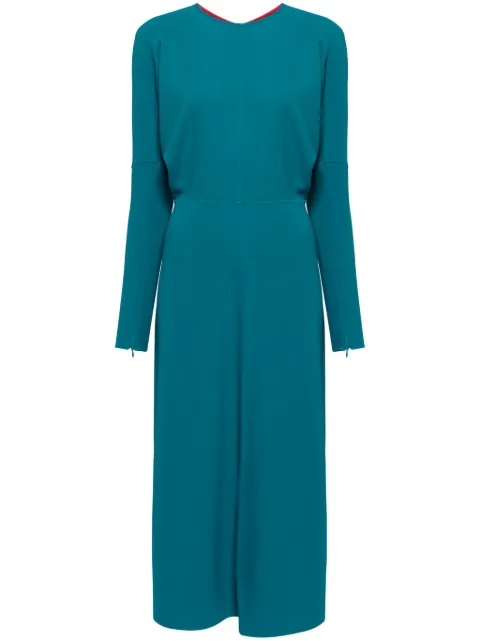 Victoria Beckham dolman-sleeves draped midi dress Green 1224WDR005231A