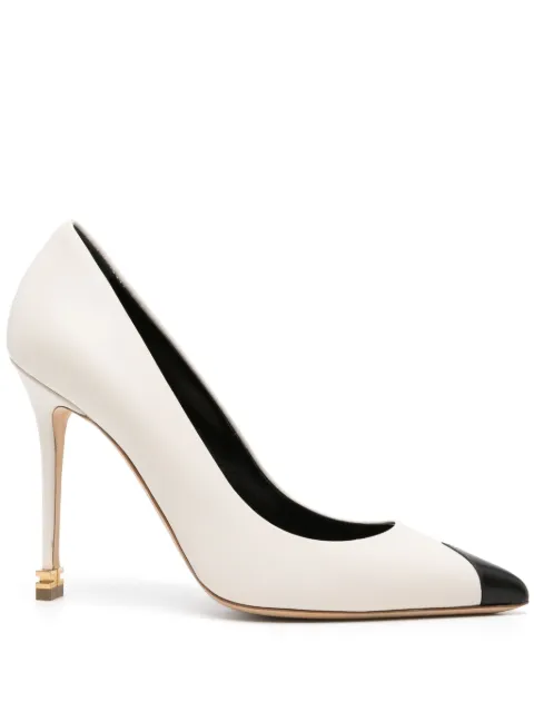 Elisabetta Franchi nappa leather pumps with toecap Étoile White SA21L30EC