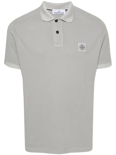 Stone Island Compass-appliqué polo shirt Grey 80152SC67