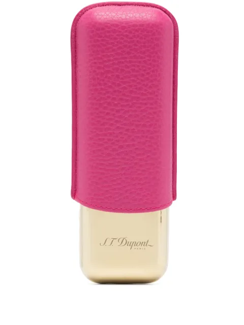 S.T. Dupont logo-engraved cigar case Pink 183245