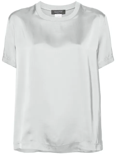 Fabiana Filippi contrast-neck satin blouse Grey TPD274F445H4480000