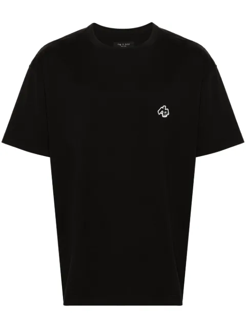 rag & bone Monster-patch cotton T-shirt Black MBC24ST042GX42