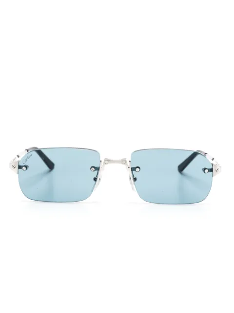 Cartier Eyewear Santos rectangle-frame sunglasses Silver CT0460S