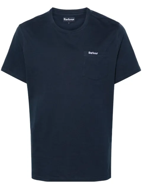 Barbour logo-embroidered cotton T-shirt Blue MTS1114NY91
