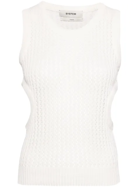 System Skashi crochet-knit tank top White SY2E1KTOT08W