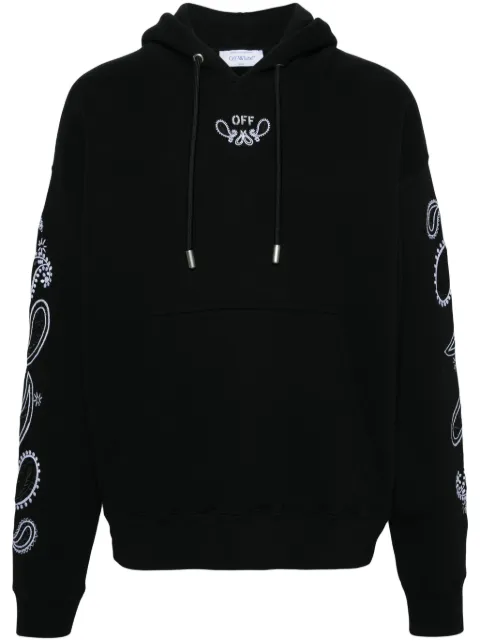Off-White Bandana Arrows-embroidered hoodie Black OMBB085S24FLE0031001