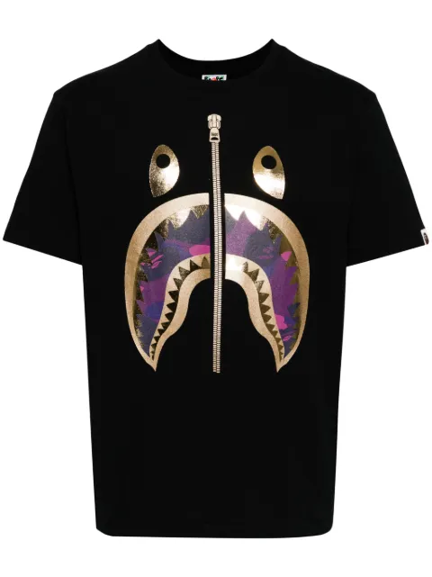 A BATHING APE® shark-print cotton T-shirt Black 001TEK301020M