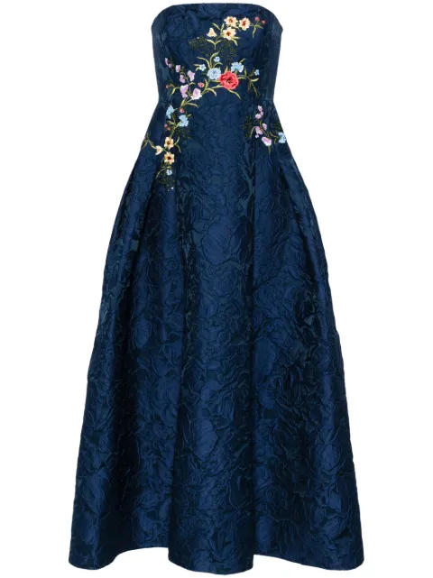 Sachin & Babi Belle floral-embroidered maxi dress Blue S242G04