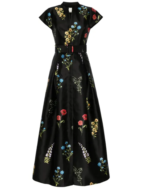 Sachin & Babi Marta floral-print gown Blue S241G02