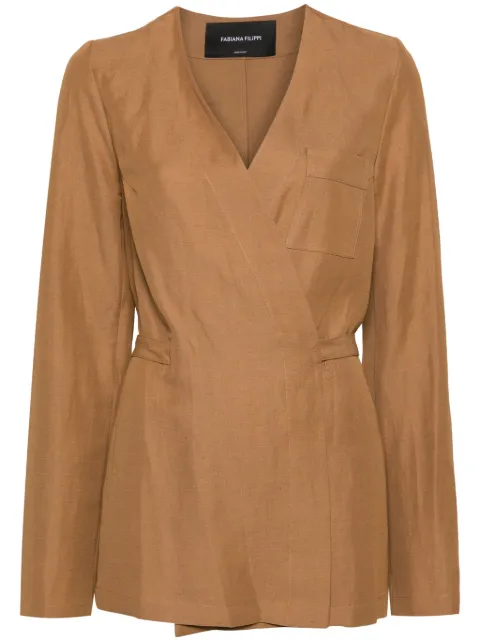 Fabiana Filippi wraparound tied jacket Brown GCD274F209D544