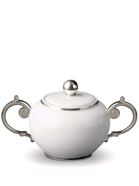 L'Objet Aegean sugar bowl (15cm x 10cm) White AG6750