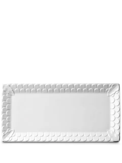 L'Objet Aegean rectangular platter (19cm x 39cm) White AG1900