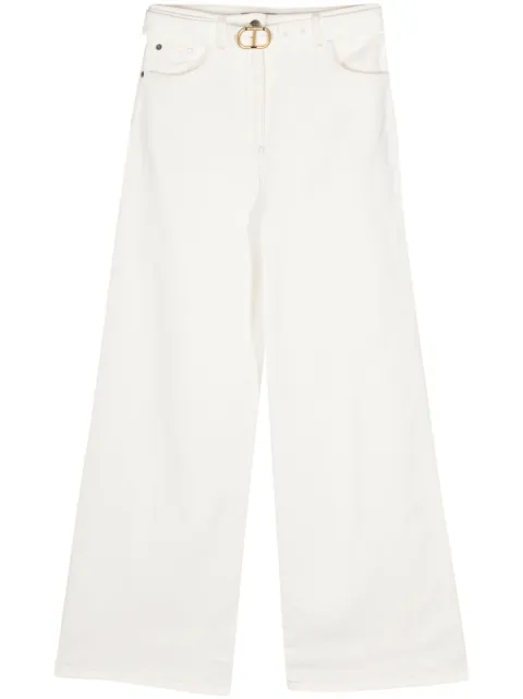 TWINSET mid-rise wide-leg jeans White 241TP2644