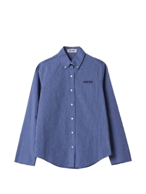 Miu Miu checked shirt Blue MK1842SOOO142K