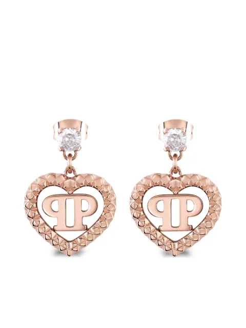 Philipp Plein rocked hearts pendant earrings Pink PJZEA11EU