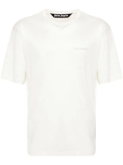 Palm Angels semi-sheer linen T-shirt Neutrals PMAA091S24FAB0010303