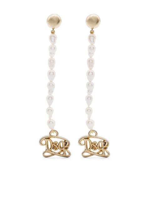 DSQUARED2 logo-plaque dangle earrings Neutrals ERW021437206067