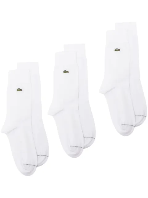 Lacoste logo-embroidered socks (pack of three) White RA8142