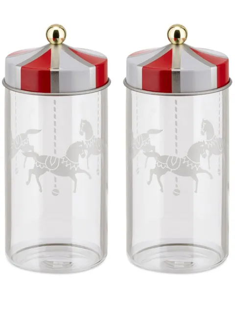 Alessi Circus glass jars (set of two) Neutrals MW68S2