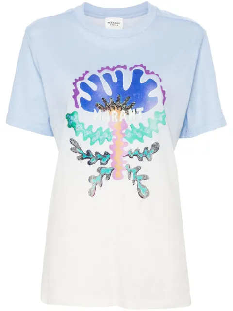 MARANT ÉTOILE Zewel cotton T-shirt Blue TS0001FAB1N07E