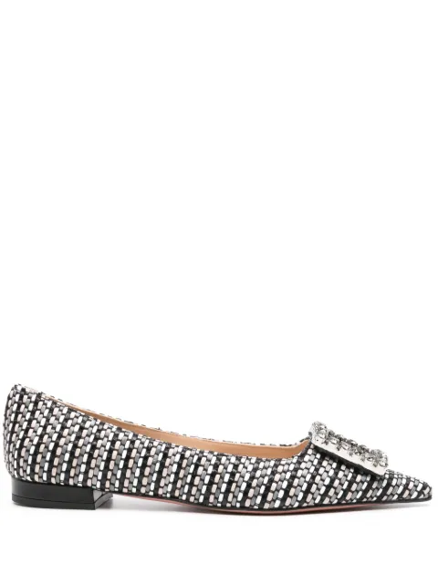 Roberto Festa pointed-toe woven ballerina shoes Black AMAIACEZANNE