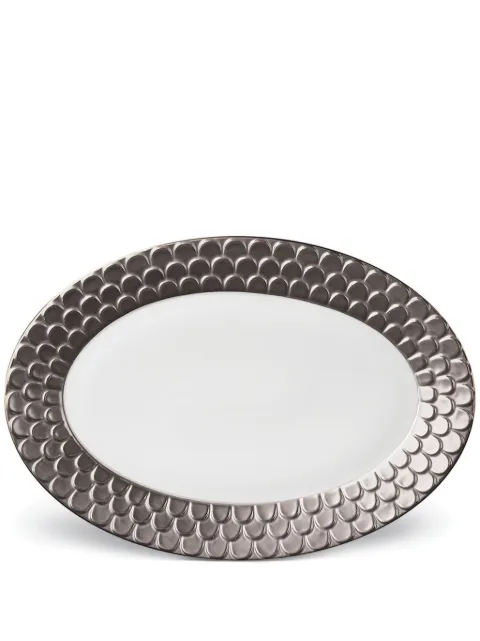 L'Objet Aegean oval platter (38cm x 27cm) White AG6950