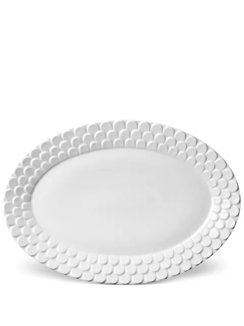 L'Objet Aegean oval platter (38cm x 27cm) White AG1950