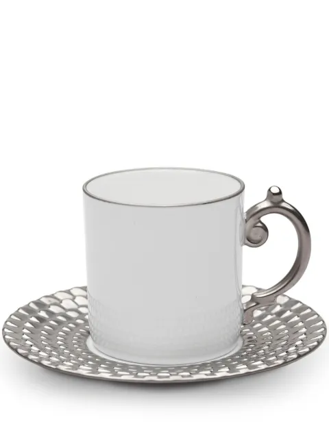 L'Objet Aegean espresso cup and saucer (set of two) White AG6550