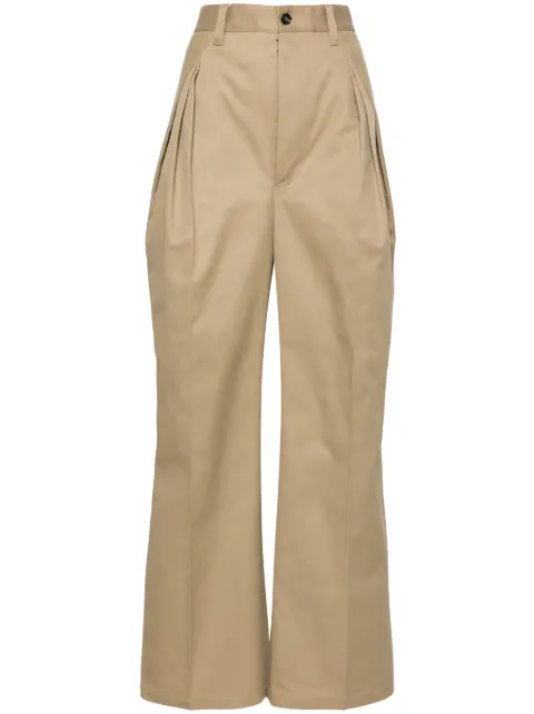 Maison Margiela pleat-detailed twill trousers Neutrals S29KA0388S54042
