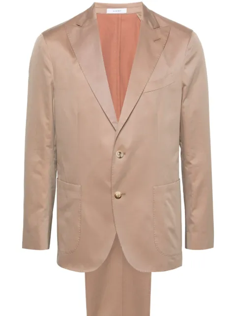 Boglioli single-breasted cotton suit Brown N6382ESB4116