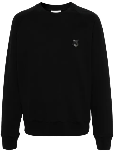 Maison Kitsuné fox-patch cotton sweatshirt Black MM00304KM0001