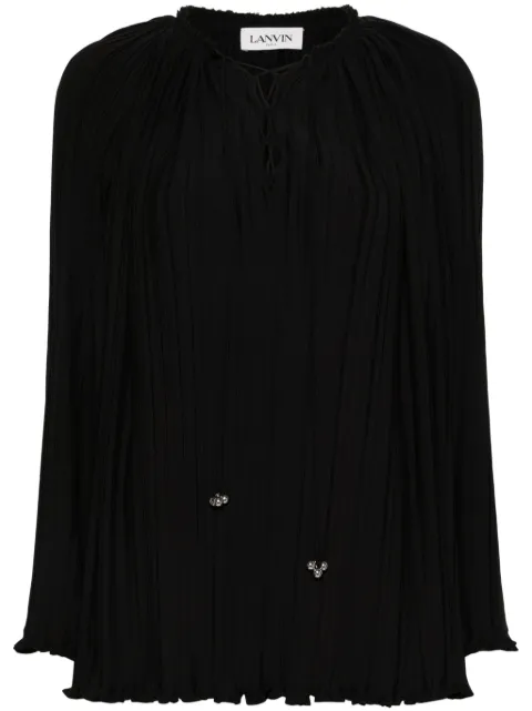 Lanvin long-sleeve pleated blouse Black RWTO00015904