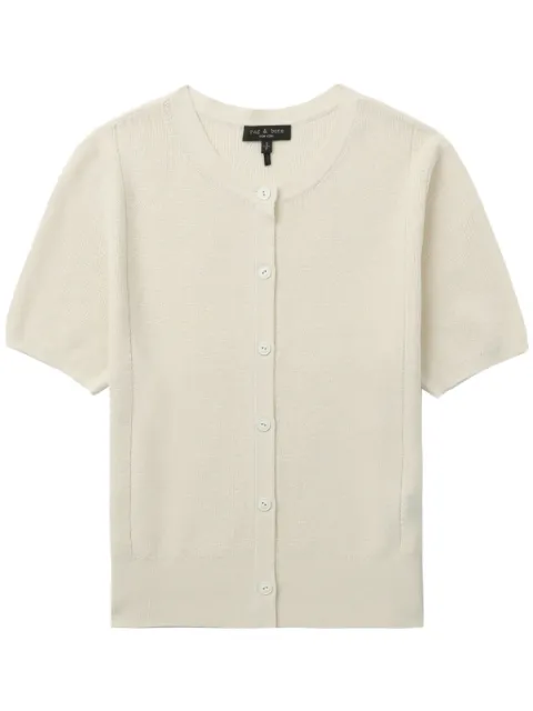 rag & bone short-sleeve knit cardigan Neutrals WAS23P005US05