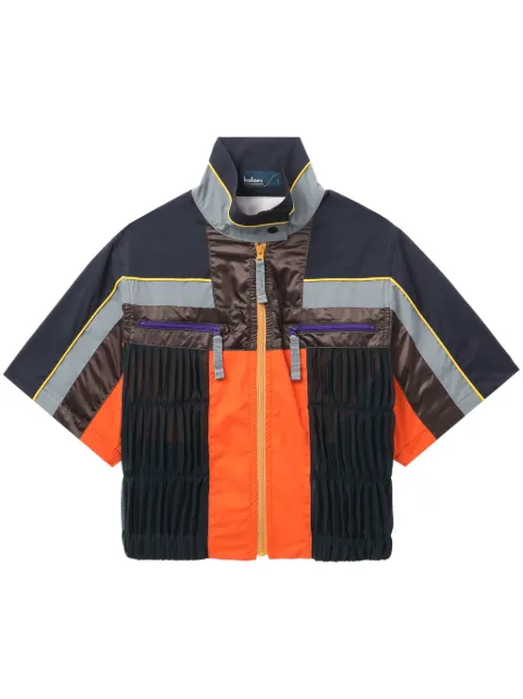 Kolor panelled mock-neck shirt Orange 24SCLB02113