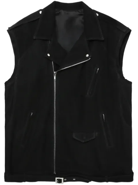 Rick Owens leather biker vest Black RP01D2762LCK