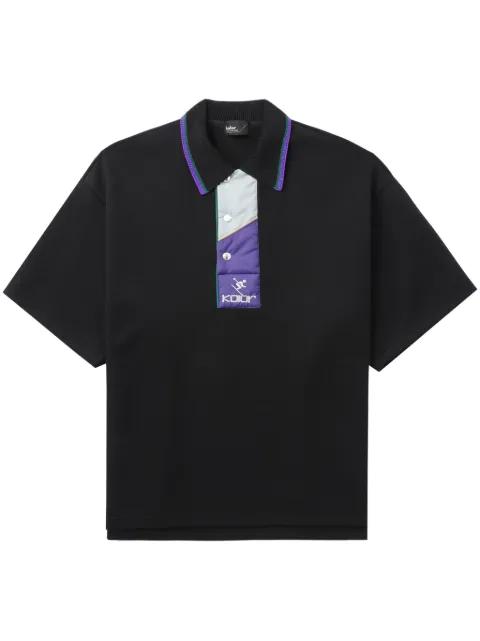 Kolor logo-embroidered polo shirt Black 24SCMT01201