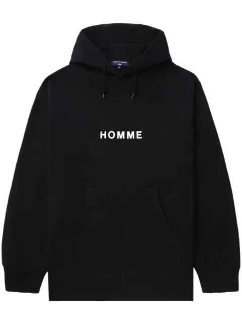Comme des Garçons Homme Homme-print cotton hoodie Black HMT105051