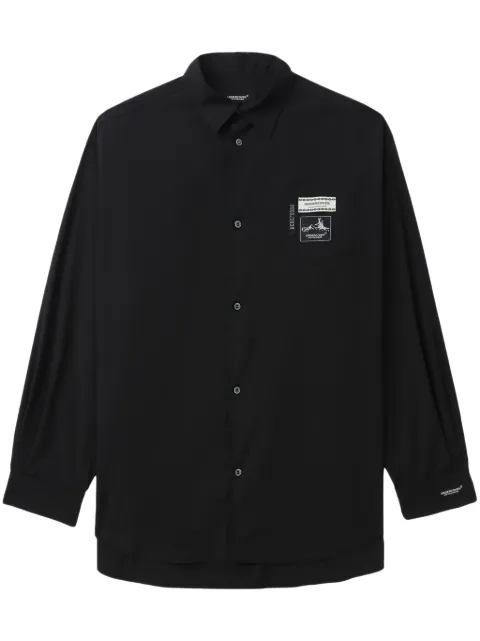 Undercover logo-patch cotton-blend shirt Black UC1D4404